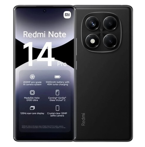 Telemóvel Xiaomi Redmi Note 14 Pro 4G 256Gb 8Gb ram Midnight Black